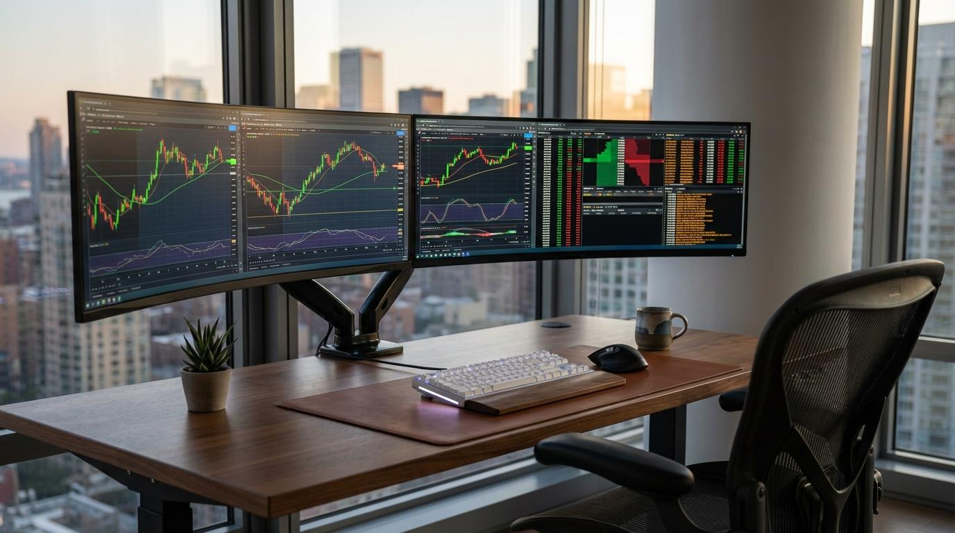Computer screen displaying market data